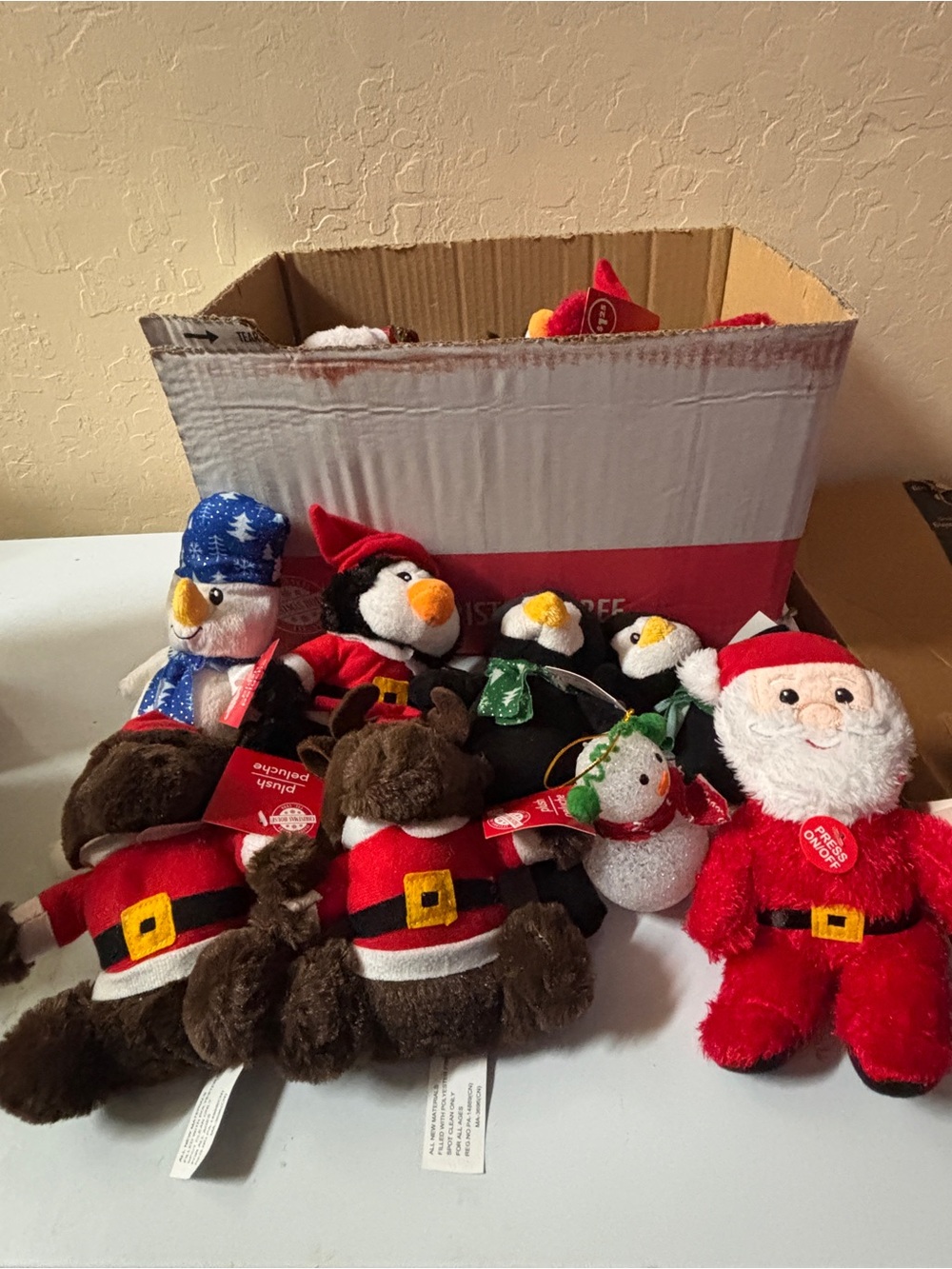 Christmas plush toys and ornaments bundle #christmas #holiday with tags